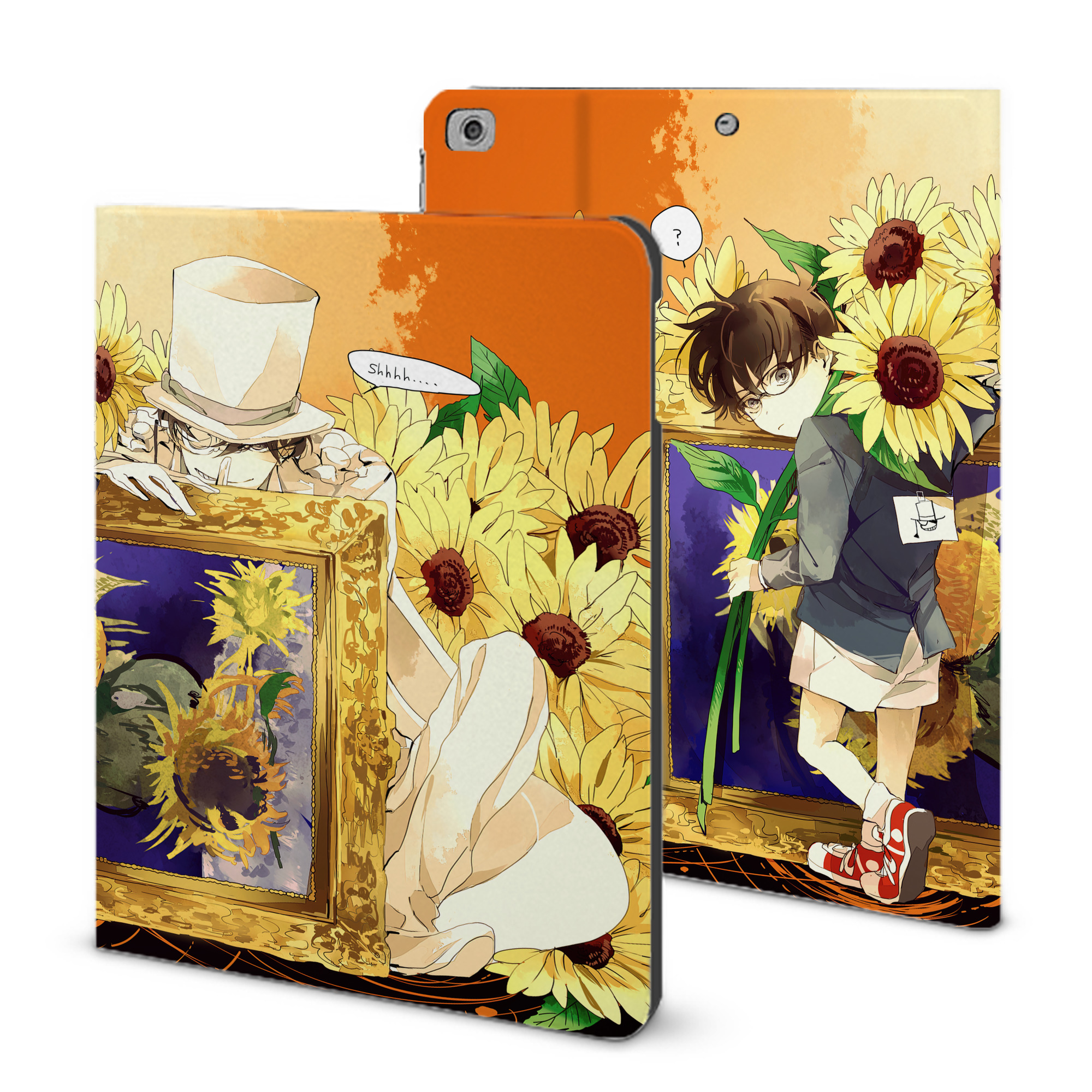 （画像用） 名探偵コナン Detective Conan IPad ケース ブック型 PUレザー TPU 耐衝撃 軽量 薄型 ペン収納なし 全面保護 IPad 各モデル対応
